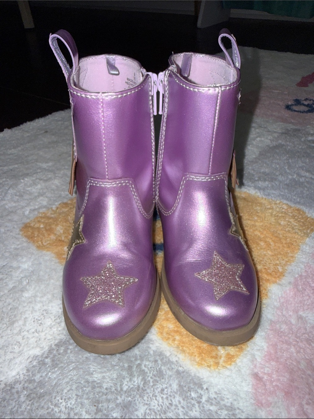 Old Navy Metallic Lilac Star Kids Boots
